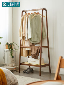 Solid Wood Hanger Bedroom Floor Clothes Rack Simple Coat Rack Entrance Clothes Hanger Vertical Children Clothes Storage Rack