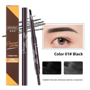 Waterproof Long-lasting Sweat-proof Eyebrow Pencil Womens Makeup Tool Two-in-One Professional Wild Eyebrow Gel Pen Set