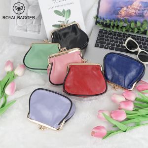 Royal Bagger Double Layer Coin Purse Fashion Kiss Lock Key Card Storage Bag Casual Change Pouch for Women 1829