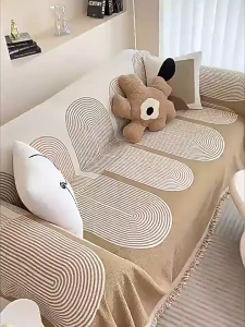 Sofa Ins High-Grade Geometric Modern Sofa Cover Chenille Sofa Towel Anti-Scratching Sofa Cover Four Seasons Universal