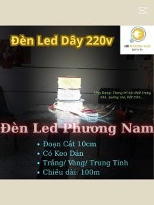 Led Dán Điện 220vol cắt đoạn 10cm không cần đổi nguồn - Có keo Dán Trang trí Kệ  hắt trần  xe trà chanh