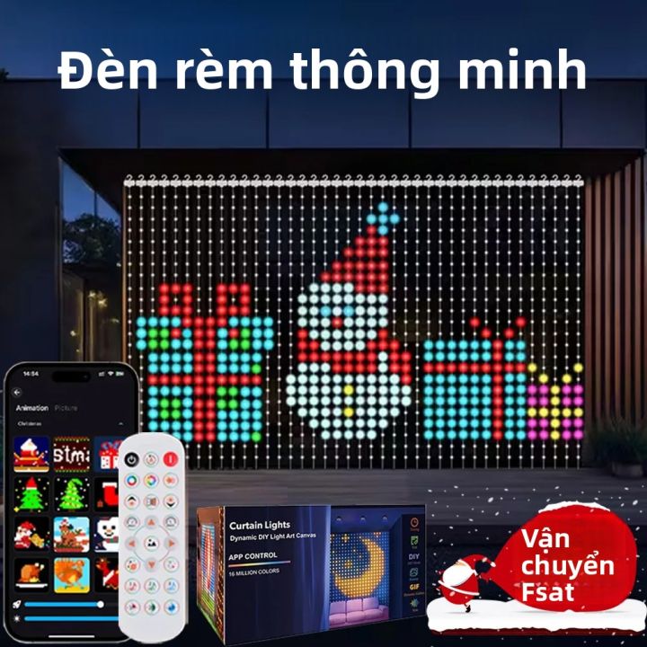 Đèn Rèm Thông Minh LED RGB, Đèn Dây Trang Trí Với Điều Khiển Bằng Ứng ...
