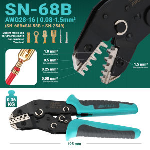 SIBO SN-68B SN-58B Ratcheting Crimping Tool for Dupont JST MOLEX Open BarrelDupont Molex JST TE Terminals & EPS PCIE SATA Pins