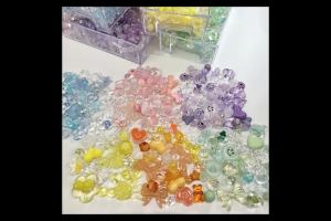 50g Assorted Mixed Colors Acrylic Beads For Bracelet Making Cute Beads For Jewelry Making Aesthetic Bracelet Beads DIY Necklace