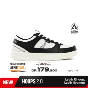 Aerostreet Hoops Low 2.0 Putih Hitam: Sepatu Sneakers Casual