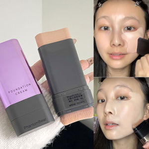 Dorisna Face Foundation Stick with Brush Long-wear Waterproof Lightweight Brighten Skin Stick Face Concealer Beauty Makeup