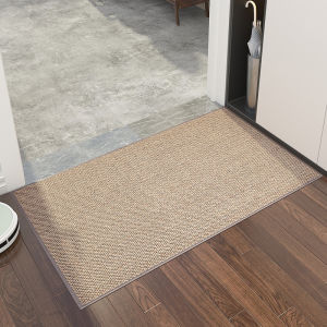 Luxurious Minimalist Entrance Mat Living Room Anti-Slip Rug Linen Rubber Wear-Resistant Door Mat Home Decor Floor Cushion