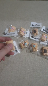 (PER 3 PCS) PENGHAPUS 3D BENTUK BERUANG BUTTER BEAR TEDDY BEAR / HAPUSAN 3D BEAR / PEMBERSIH PENSIL