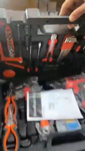 102PCS CORDLESS DRILL TOOLSET 12V RECHARGEABLE Screwdriver Drill Bits Spanner Hammer Plier Bolt Socket JV-102