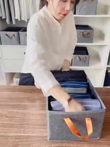 Clothing storage box folding moisture-proof large-capacity storage box wardrobe debris finishing box