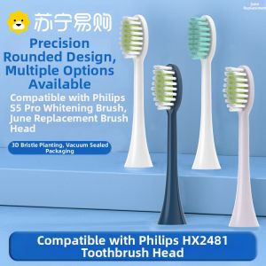 June Early Month Compatible Philips S5pro Bright White Electric Toothbrush Head HX2481 Replacement Toothbrush Head 2585