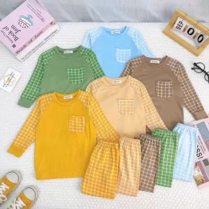 Bộ quần áo trẻ em dài tay vải thun lạnh NATUCO thiết kế bo gấu đơn giản cho bé trai bé gái 0-8 tuổi TD-IN108