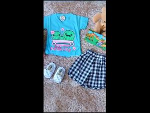 Setelan Anak Bayi Perempuan / Setelan Anak Bayi Motif Love Family Estimasi Usia 0-9 Bulan