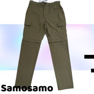Samosamo Mens Hiking Cargo Convertible Pants Durable Lightweight Comfortable Waterproof Travel Camping Pants ARMY GREEN COLOR. All zippers used YKK Zipper