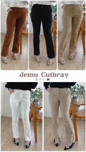 Jemu Softjeans Cutbray Celana Wanita Panjang Premium Terbaru White Highwaist