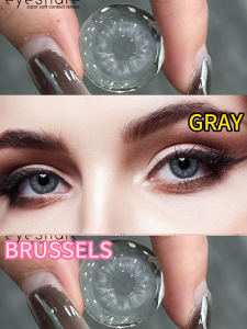 (COD) EYESHARE softlens BRUSSELS Seri lensa warna softlens 2 buah/1 soflen pasang color alam Lensa mode GRAY/BROWN/GREEN diameter 14.0MM Tersedia selama 12 bulan/1 Tahunan