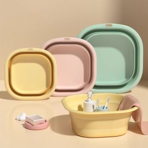 Foldable Plastic Face Basin Portable Travel Laundry Bucket for Dormitory Home Use Student Washing Face Basin Large Size
