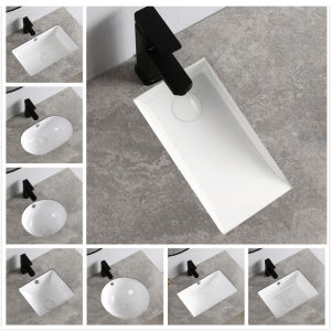 Ceramic Drop-in Sink Wash Basin Balcony Small Size Washbasin Bathroom Small Apartment Embedded Small Size Basin