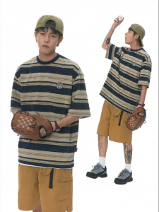JNXS | American Vintage Stripe Short Sleeve T-shirt Summer 2024 New Arrival