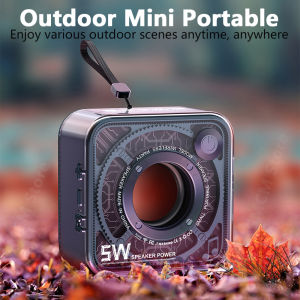 🎁 Original Product + FREE Shipping 🎁 DW12 Transparent Mecha Small Square Wireless Bluetooth Speaker Vintage Cartoon Portable Card Steel Cannon Audio