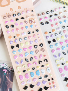 สติ๊กเกอร์ 3 มิติ ขนแกะ สติ๊กเกอร์รูปภาพ รูปสัตว์ รูปตัวหนังสือ เรียบง่าย สุดน่ารัก สำหรับการตกแต่งอินเทอร์เฟซ