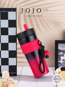 Large Capacity Straw Cup Simple Modern Insulated Stainless Steel Water Bottle for Students Portable Beverage Container