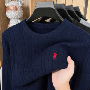Luxury pony embroidery designer brand sweater mens new fashion unique jacquard comfort Paul casual knitted round neck pullover