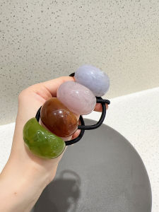 Elegant สไตล์ฝรั่งเศส Jelly Hair TIES สําหรับผู้หญิงแฟชั่น Simple Horse TAIL ผมวงยาง Lipline อุปกรณ์เสริมผม