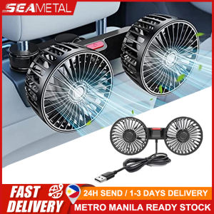 SEAMETAL USB Car Fan Multi-Angle Flexible Air Vent/Back Row Cooling Fan 3-Speed Adjustment Electric Car Fan