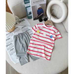 SET BỘ THUN COTTON BÉ GÁI SỌC HỒNG PHỐI QUẦN LEGGING DỄ THƯƠNG