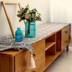Cotton and Linen Dust Cover Japanese Style with Tassels