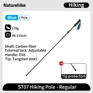 NatureHike | Naturehike Siêu Nhẹ Full Carbon Fiber Gậy Đi Bộ 175g 5 Phần Gấp Gọn Gậy Đi Bộ Chịu Tải Cao Tay Cầm EVA Cắm Trại Ngoài Trời Gậy Đi Bộ