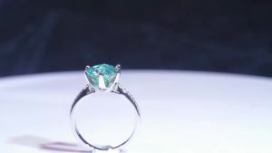 1/2/3 Carat Natural Color Moissanite  Silver Ring Sparkly Luxury Wedding Diamond Band 925 Sterling Silver Jewelry