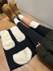 Thickened Fleece Winter Thermal Cotton Pants for Men And Women High Waist Wool Filled Warm Trousers for Cold Weather