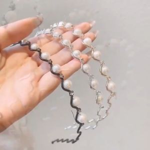 Bando Korea Mutiara Premium / Bando Perempuan Motif Pearl Mutiara / Headband Bando Wanita Dengan Hiasan Mutiara