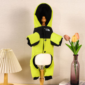 New winter dog clothes with fleece and thickened cotton coat warm hooded four-legged pet clothing