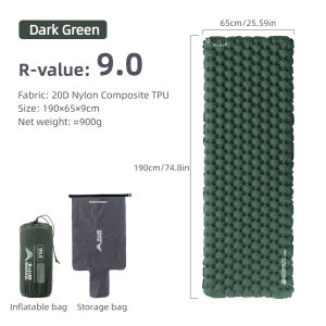 BISINNA | BISINNA 9.0 High R-value Inflatable Sleeping Pad Ultralight 20D Nylon Air Mattress for Outdoor Hiking Backpacking Camping