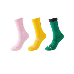 Womens Moisture Wicking Cartoon Sports Socks Autumn Winter Mid-Calf Terry Bottom Socks for Running Badminton Basketball Gym