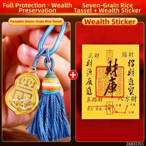 FENGSHUIGE | Seven Grains Of Rice In A Gourd Charm Pendant Ornament