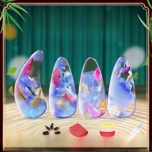 เล็บโค้งสองด้านเกรดประสิทธิภาพระดับมืออาชีพสําหรับผู้เริ่มต้นกู่เจิงผู้ใหญ่และเด็กสอบเล็บเทียมพิเศษ