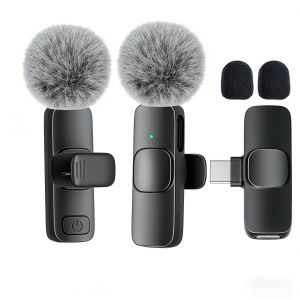 Type-C Port Professional Wireless Lavalier Microphone for Smartphones Computers Tablets Plug and Play