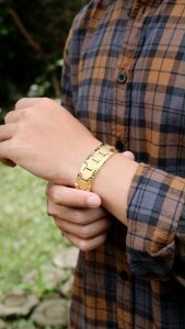 Racabel Favus Full Emas - Gelang Magnet Terapi Kesehatan Original Untuk Pria dan Wanita