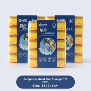 Wood Pulp Sponge Scrubber 5 Pieces