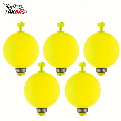 5pcs Snap-On Ball Fishing Bobber Floats Kit - Handmade EVA Foam Corks for Crappie Bluegill Panfish & Catfish