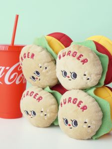 Ins Style Burger Toy with Crinkling Paper for Pets Dog Food Hidden Sound Making Pet Toys Cat Interactive Squeaky Burger Toy