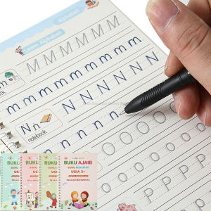 Magic Copybook Reusable อินโดนีเซียฝึกสเปนการเขียนปากกาวาด Groove ตัวอักษร Wordpad Word การประดิษฐ์ตัวอักษร