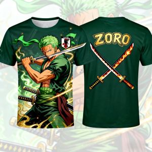 Bandai | One Piece Zoro Japan Special Edition Soccer Jersey T-shirt Kids Soccer Sports Tshirt Adult Mens Casual Fashion T shirt
