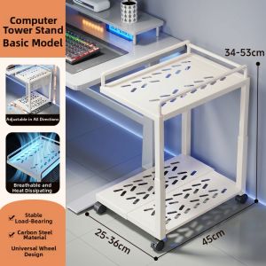 Movable Adjustable CPU Stand With Wheels