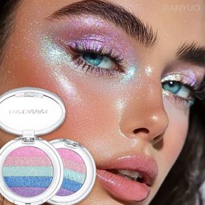 Colorful Chameleon Eyeshadow Palette Multipurpose Pressed Powder Eye Shadow Pearlescent Blue Green Metallic Shimmer Eyes Makeup
