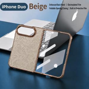 TAOYUNXI | Luxury Dragon Pattern Phone Case For iPhone Duo Capinha Caha Case Funda Electroplated Frame With Tempered Glass Screen Protector